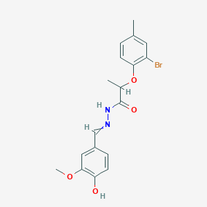 2-(2-bromo-4-methylphenoxy)-N-[(4-hydroxy-3-methoxyphenyl)methylideneamino]propanamide