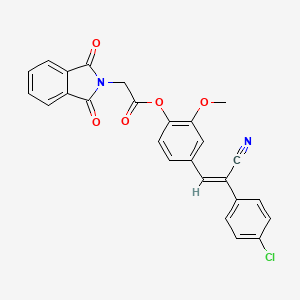 molecular formula C26H17ClN2O5 B7739031 (Z)-4-(2-(4-chlorophenyl)-2-cyanovinyl)-2-methoxyphenyl 2-(1,3-dioxoisoindolin-2-yl)acetate 