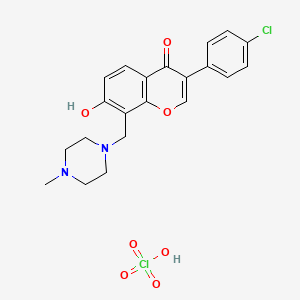 3-(4-Chlorophenyl)-7-hydroxy-8-[(4-methylpiperazin-1-yl)methyl]chromen-4-one;perchloric acid