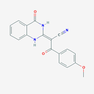 (2E)-3-(4-methoxyphenyl)-3-oxo-2-(4-oxo-1H-quinazolin-2-ylidene)propanenitrile