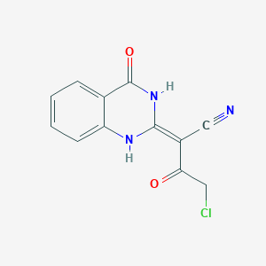 (2E)-4-chloro-3-oxo-2-(4-oxo-1H-quinazolin-2-ylidene)butanenitrile