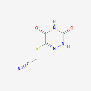 2-(3,5-dioxo-2H,4H-1,2,4-triazin-6-ylthio)ethanenitrile