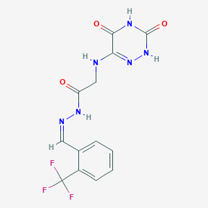 2-[(3,5-DIOXO-2,3,4,5-TETRAHYDRO-1,2,4-TRIAZIN-6-YL)AMINO]-N'-[(Z)-[2-(TRIFLUOROMETHYL)PHENYL]METHYLIDENE]ACETOHYDRAZIDE