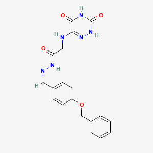 molecular formula C19H18N6O4 B7739288 N'-[(Z)-[4-(BENZYLOXY)PHENYL]METHYLIDENE]-2-[(3,5-DIOXO-2,3,4,5-TETRAHYDRO-1,2,4-TRIAZIN-6-YL)AMINO]ACETOHYDRAZIDE 