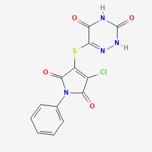 6-((4-chloro-2,5-dioxo-1-phenyl-2,5-dihydro-1H-pyrrol-3-yl)thio)-1,2,4-triazine-3,5(2H,4H)-dione