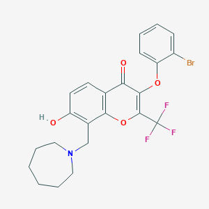 8-[(AZEPAN-1-YL)METHYL]-3-(2-BROMOPHENOXY)-7-HYDROXY-2-(TRIFLUOROMETHYL)-4H-CHROMEN-4-ONE