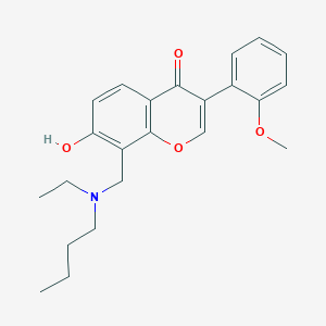 molecular formula C23H27NO4 B7739336 8-{[butyl(ethyl)amino]methyl}-7-hydroxy-3-(2-methoxyphenyl)-4H-chromen-4-one 