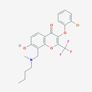 3-(2-bromophenoxy)-8-{[butyl(methyl)amino]methyl}-7-hydroxy-2-(trifluoromethyl)-4H-chromen-4-one