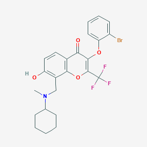 3-(2-bromophenoxy)-8-{[cyclohexyl(methyl)amino]methyl}-7-hydroxy-2-(trifluoromethyl)-4H-chromen-4-one