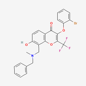 molecular formula C25H19BrF3NO4 B7739360 8-{[benzyl(methyl)amino]methyl}-3-(2-bromophenoxy)-7-hydroxy-2-(trifluoromethyl)-4H-chromen-4-one 