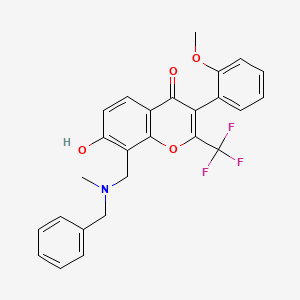 8-{[benzyl(methyl)amino]methyl}-7-hydroxy-3-(2-methoxyphenyl)-2-(trifluoromethyl)-4H-chromen-4-one