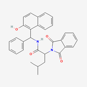 2-(1,3-dioxoisoindolin-2-yl)-N-((2-hydroxynaphthalen-1-yl)(phenyl)methyl)-4-methylpentanamide