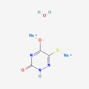 disodium;3-oxo-6-sulfido-2H-1,2,4-triazin-5-olate;hydrate