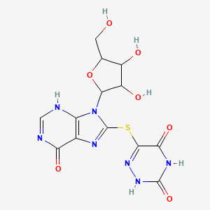 6-[[9-[3,4-dihydroxy-5-(hydroxymethyl)oxolan-2-yl]-6-oxo-3H-purin-8-yl]sulfanyl]-2H-1,2,4-triazine-3,5-dione