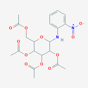 [3,4,5-Tris(acetyloxy)-6-[(2-nitrophenyl)amino]oxan-2-yl]methyl acetate