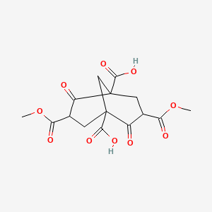 molecular formula C15H16O10 B7739507 3,7-Bis(methoxycarbonyl)-2,6-dioxobicyclo[3.3.1]nonane-1,5-dicarboxylic acid 