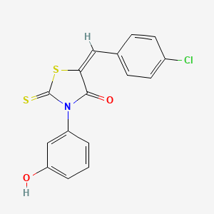 molecular formula C16H10ClNO2S2 B7739540 (5E)-5-(4-chlorobenzylidene)-3-(3-hydroxyphenyl)-2-thioxo-1,3-thiazolidin-4-one 