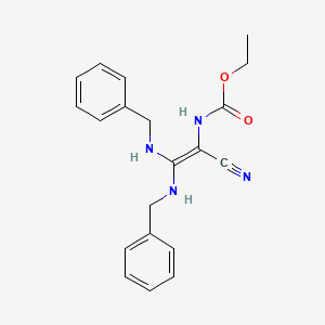 molecular formula C20H22N4O2 B7739679 ethyl N-[2,2-bis(benzylamino)-1-cyanoethenyl]carbamate 