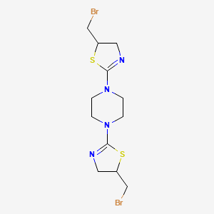 molecular formula C12H18Br2N4S2 B7739719 1,4-Bis(5-(bromomethyl)-4,5-dihydrothiazol-2-yl)piperazine 