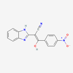 molecular formula C16H10N4O3 B7739741 2-(1H-benzo[d]imidazol-2(3H)-ylidene)-3-(4-nitrophenyl)-3-oxopropanenitrile CAS No. 5854-18-2
