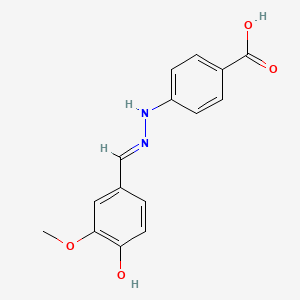 4-[(2E)-2-(4-hydroxy-3-methoxybenzylidene)hydrazino]benzoic acid