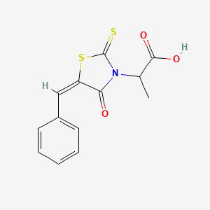 2-[(5E)-5-benzylidene-4-oxo-2-sulfanylidene-1,3-thiazolidin-3-yl]propanoic acid