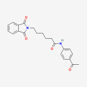 molecular formula C22H22N2O4 B7739762 6-(1,3-Dioxo-1,3-dihydro-isoindol-2-yl)-hexanoic acid (4-acetyl-phenyl)-amide 