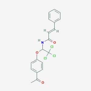 molecular formula C19H16Cl3NO3 B7739827 N-(1-(4-acetylphenoxy)-2,2,2-trichloroethyl)cinnamamide 