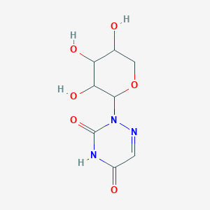 molecular formula C8H11N3O6 B7739838 2-((2R,3R,4S,5R)-3,4,5-trihydroxytetrahydro-2H-pyran-2-yl)-1,2,4-triazine-3,5(2H,4H)-dione 