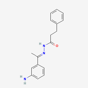 N'-[1-(3-aminophenyl)ethylidene]-3-phenylpropanohydrazide