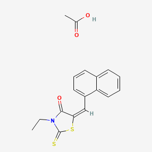 molecular formula C18H17NO3S2 B7739858 acetic acid;(5E)-3-ethyl-5-(naphthalen-1-ylmethylidene)-2-sulfanylidene-1,3-thiazolidin-4-one 