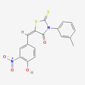 molecular formula C17H12N2O4S2 B7739872 (5E)-5-(4-hydroxy-3-nitrobenzylidene)-3-(3-methylphenyl)-2-thioxo-1,3-thiazolidin-4-one 