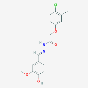 molecular formula C17H17ClN2O4 B7739883 2-(4-chloro-3-methylphenoxy)-N'-[(E)-(4-hydroxy-3-methoxyphenyl)methylidene]acetohydrazide 