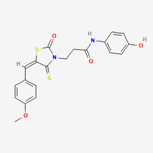 N-(4-hydroxyphenyl)-3-[(5E)-5-(4-methoxybenzylidene)-2-oxo-4-thioxo-1,3-thiazolidin-3-yl]propanamide
