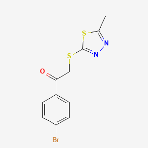 molecular formula C11H9BrN2OS2 B7739939 1-(4-Bromophenyl)-2-[(5-methyl-1,3,4-thiadiazol-2-yl)sulfanyl]ethanone 
