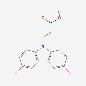 molecular formula C15H11I2NO2 B7739953 3-(3,6-Diiodo-9H-carbazol-9-yl)propanoic acid 