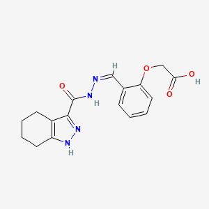 molecular formula C17H18N4O4 B7739960 (2-{(Z)-[(4,5,6,7-tetrahydro-1H-indazol-3-ylcarbonyl)hydrazono]methyl}phenoxy)acetic acid 