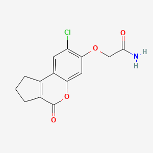 molecular formula C14H12ClNO4 B7739968 2-[(8-Chloro-4-oxo-1,2,3,4-tetrahydrocyclopenta[c]chromen-7-yl)oxy]acetamide 