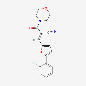 molecular formula C18H15ClN2O3 B7739982 (2E)-3-[5-(2-chlorophenyl)furan-2-yl]-2-(morpholin-4-ylcarbonyl)prop-2-enenitrile 