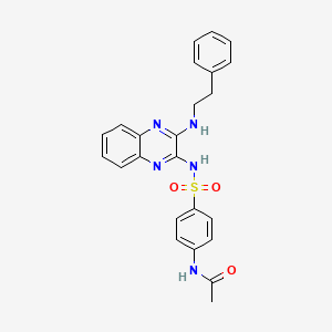 molecular formula C24H23N5O3S B7740033 N-[4-({3-[(2-phenylethyl)amino]quinoxalin-2-yl}sulfamoyl)phenyl]acetamide 