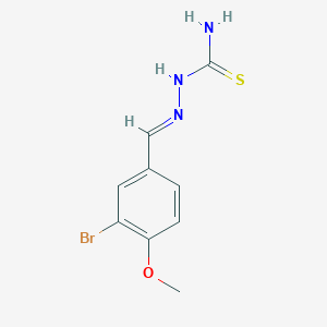 molecular formula C9H10BrN3OS B7740050 (E)-2-(3-bromo-4-methoxybenzylidene)hydrazinecarbothioamide 