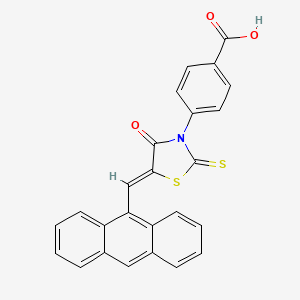 molecular formula C25H15NO3S2 B7740103 4-[(5Z)-5-(anthracen-9-ylmethylidene)-4-oxo-2-sulfanylidene-1,3-thiazolidin-3-yl]benzoic acid 