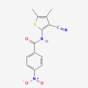 molecular formula C14H11N3O3S B7740118 N-(3-cyano-4,5-dimethylthiophen-2-yl)-4-nitrobenzamide 
