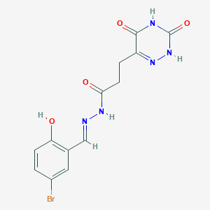 molecular formula C13H12BrN5O4 B7740137 N'-[(1E)-(5-bromo-2-hydroxyphenyl)methylene]-3-(3,5-dioxo-2,3,4,5-tetrahydro-1,2,4-triazin-6-yl)propanohydrazide 