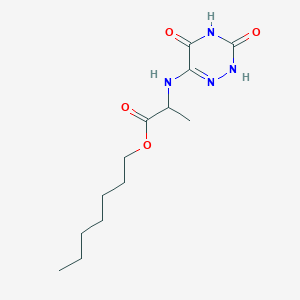 heptyl N-(3,5-dioxo-2,3,4,5-tetrahydro-1,2,4-triazin-6-yl)alaninate