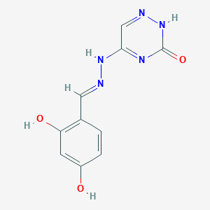 molecular formula C10H9N5O3 B7740161 (E)-5-(2-(2,4-dihydroxybenzylidene)hydrazinyl)-1,2,4-triazin-3(2H)-one 