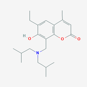 molecular formula C21H31NO3 B7740162 8-[[Bis(2-methylpropyl)amino]methyl]-6-ethyl-7-hydroxy-4-methylchromen-2-one 
