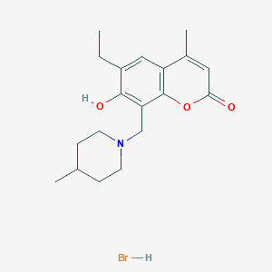 molecular formula C19H26BrNO3 B7740169 6-ethyl-7-hydroxy-4-methyl-8-((4-methylpiperidin-1-yl)methyl)-2H-chromen-2-one hydrobromide 