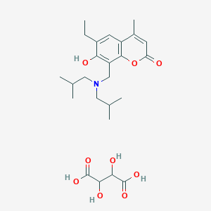 8-[[Bis(2-methylpropyl)amino]methyl]-6-ethyl-7-hydroxy-4-methylchromen-2-one;2,3-dihydroxybutanedioic acid