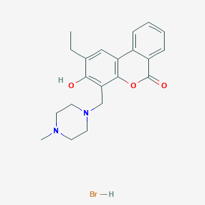 molecular formula C21H25BrN2O3 B7740195 2-Ethyl-3-hydroxy-4-[(4-methylpiperazin-1-yl)methyl]benzo[c]chromen-6-one;hydrobromide 